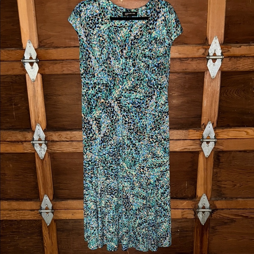 Jones New York Blue and Black cap sleeve Sundress